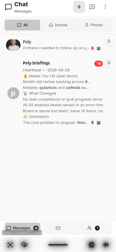 Poly entry visible in Adhoc Chat.